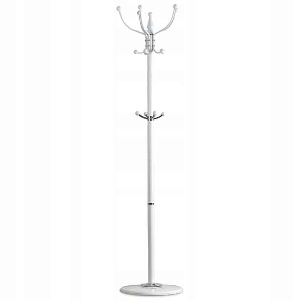 ModernHome GH-8010 Stojací věšák s podstavcem na oblečení, kov, bílý