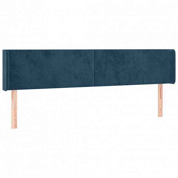 vidaXL Čelo postele typu ušák tmavě modrá 163x16x78/88 cm samet