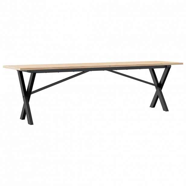 vidaXL Konferenční stolek s X rámem 160x40x45 cm borové dřevo a ocel