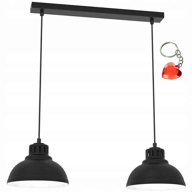 Černá dvojitá závěsná lampa na liště Sven 9082 Luminex