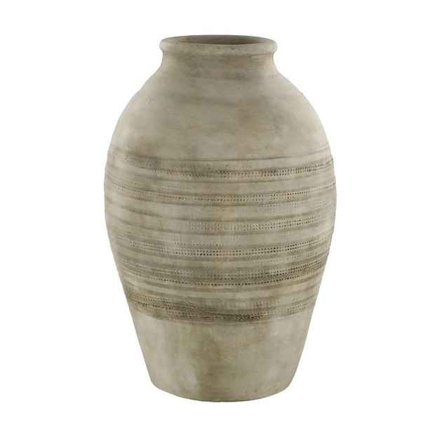 Béžová antik dekorační terakotová váza Lourdes - Ø 25*37 cm Chic Antique