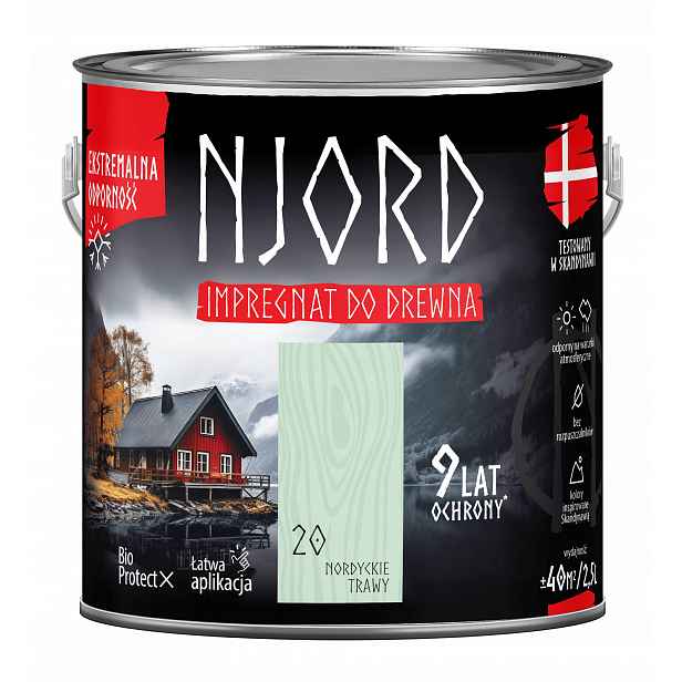 Njord Ochranná A Dekorativní Impregnace Na Dřevo, 2,5 L Severské Trávy