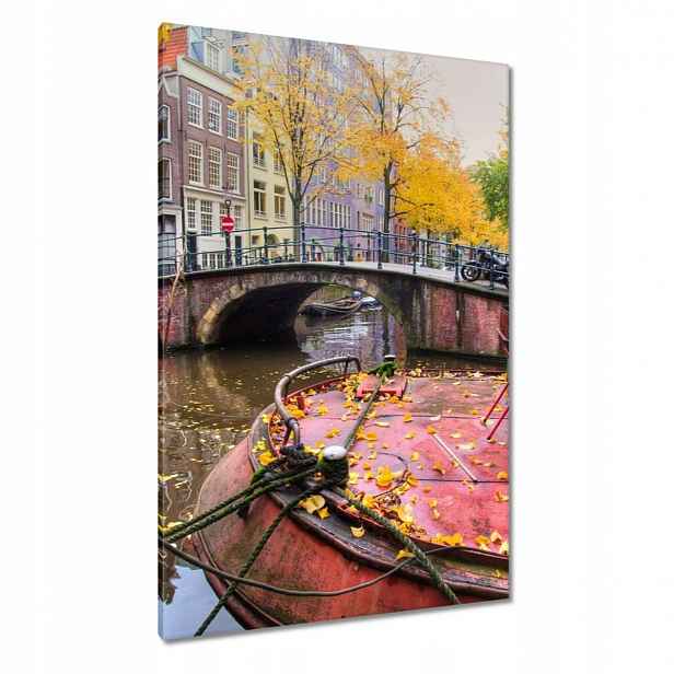 Obrazy 80x120 Růžový mostek Amsterdam