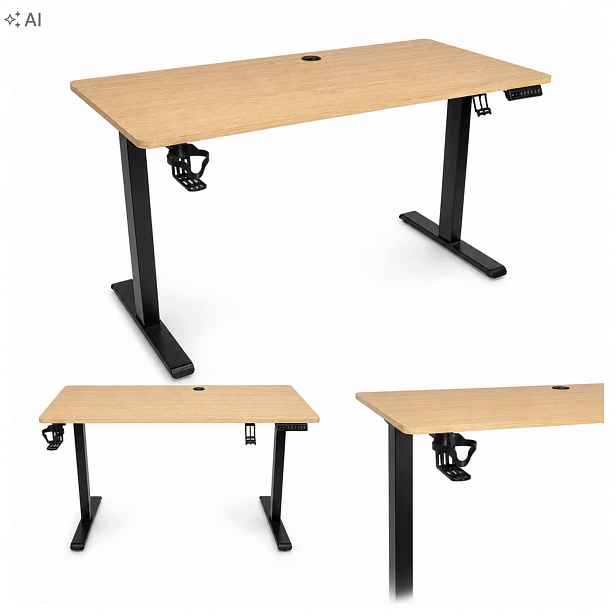 Regulovatelný elektrický psací stůl 120 x 60 cm s pamětí a úchytkami součástí balení