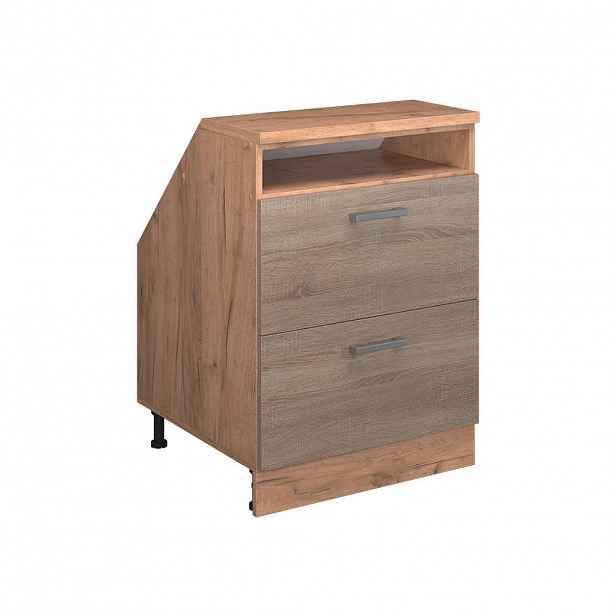 Vicco ŠIKMÁ SKŘÍŇ Rion Sonoma 60 x 81.6 cm se 2 zásuvkami, korpus skříně hloubka 60 cm