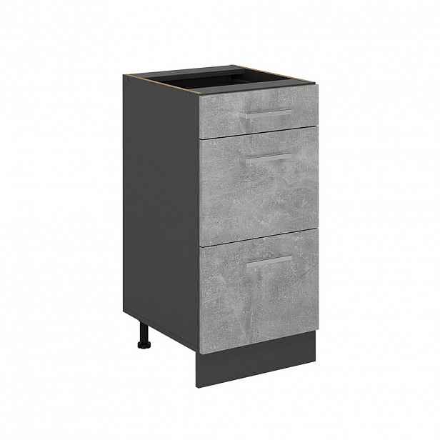Vicco SPODNÍ SKŘÍŇKA KUCHYŇSKÉ LINKY R-Line Beton 40 cm se zásuvkami, bez pracovní desky
