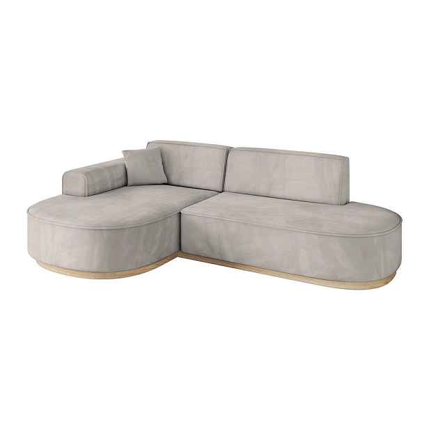 ALTDECOR ROHOVÁ SEDAČKA s otomanem, levá MARI-L1-v1 243x171x83 Světle hnědá Velur