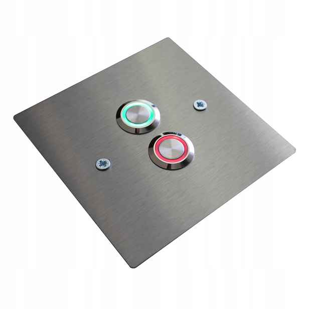 Dvojitý tlačítkový zvonek domofonu Kovový Led 9/12/24/230V 10X10 Inox
