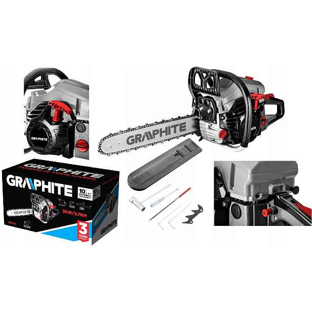 Graphite Benzínová řetězová pila 2 kW 2.7 kW