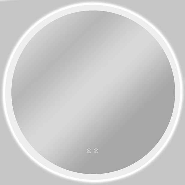Koupelnové LED zrcadlo Blanco, akrylátový rám - bílá lesklá - Ø 50 cm