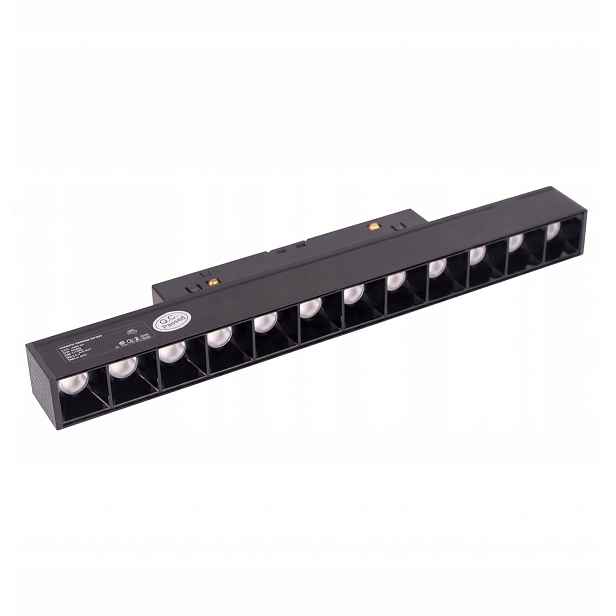 Led kolejnicové svítidlo Raster Černá 10 W 23 cm Magnetic On/Off MaxLight