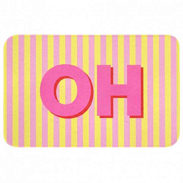 OnlyWow WC PŘEDLOŽKA Text - Pruhy - Růžová 80x50 cm