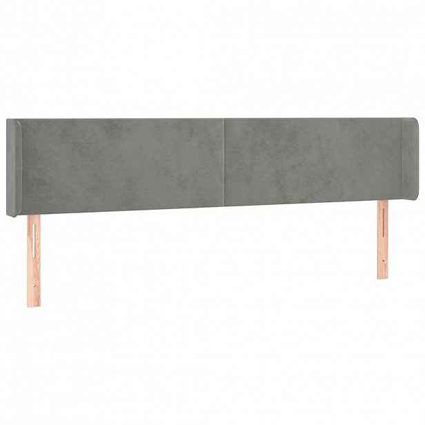 vidaXL Čelo postele typu ušák světle šedé 183x16x78/88 cm samet