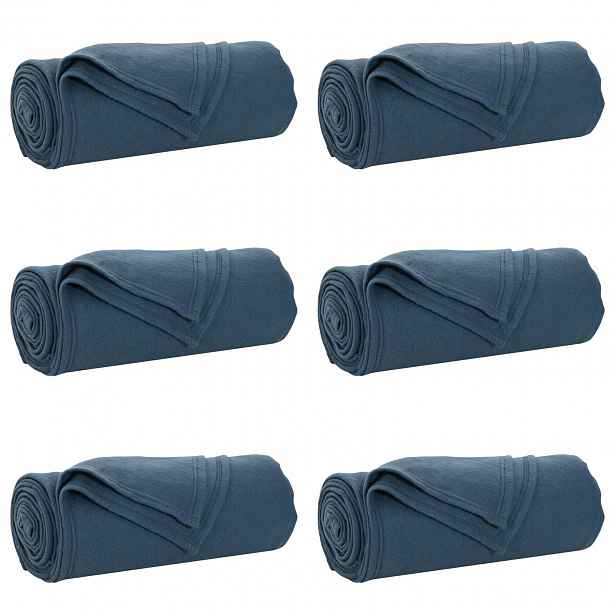 vidaXL Dekorační deky 6 ks Námořnická modrá 240 x 220 cm 4.49 kg