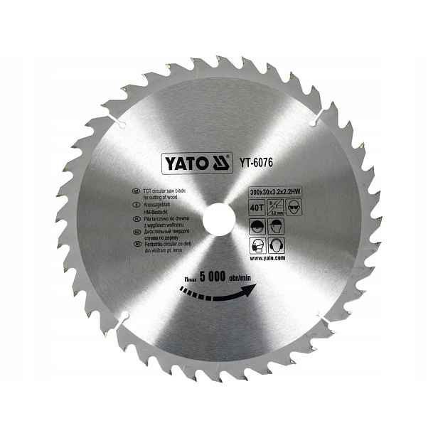 Yato kotouč na dřevo 300x40Tx30mm vidlicový YT-6076