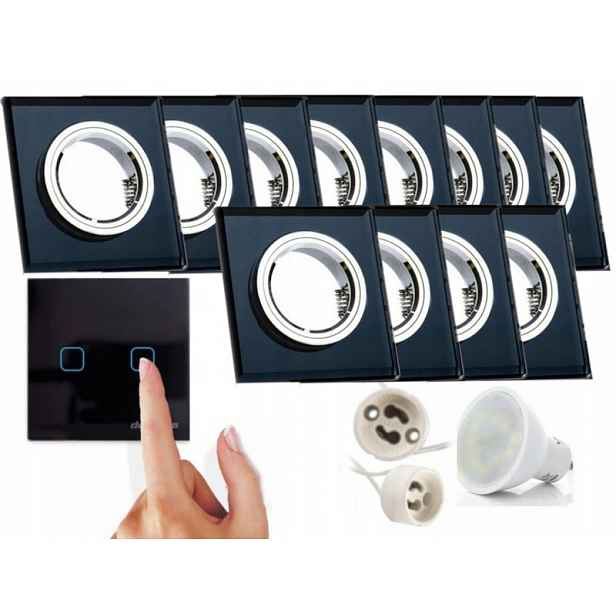 12X Skleněná Lampička Na Strop Vypínač Led Žárovky 10W B.teplá