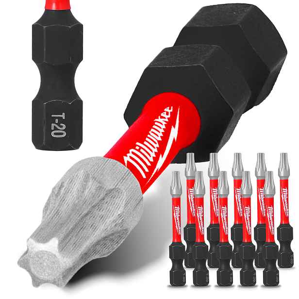 10x Nárazový bit Milwaukee TX20 50 mm Magnetická Koncovka Šroubováku Torx