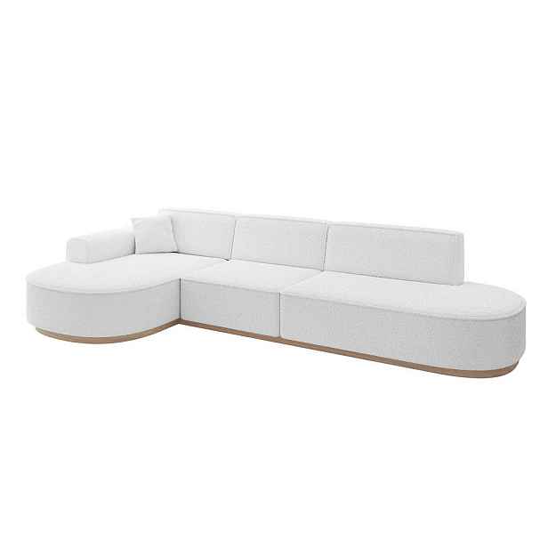 ALTDECOR ROHOVÁ SEDAČKA s otomanem, levá MARI-L2-v1 328x171x83 Bílá Buklé