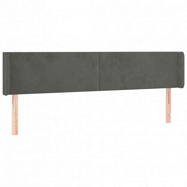 vidaXL Čelo postele typu ušák tmavě šedé 183x16x78/88 cm samet