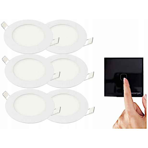 6 x Ploché lampy Panel Led svítidlo 3W pro závěsný strop spínač