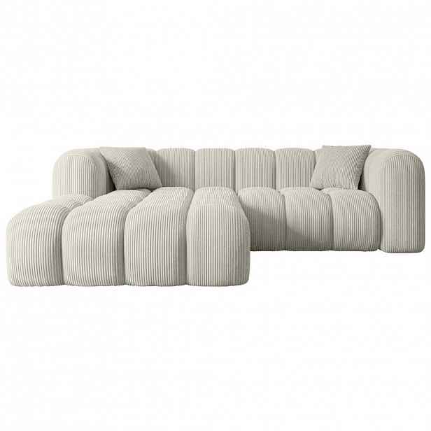 ALTDECOR ROHOVÁ SEDACÍ SOUPRAVA s otomanem vlevo OLEA-L1 – 231 × 173 × 74 cm, krémová