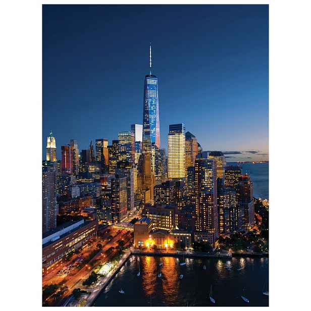 Fototapeta New York v noci Panorama města v záři světel 206x275 lepidlo