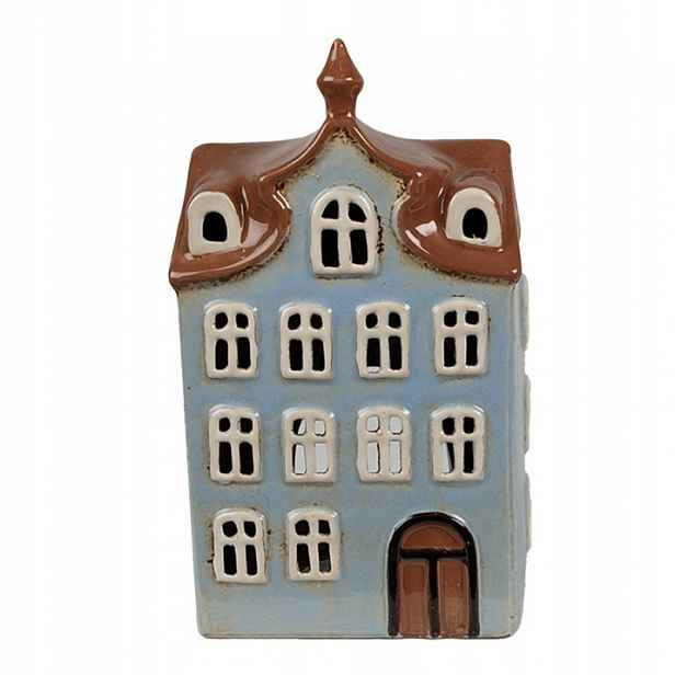Modrý keramický ohřívač čaje Houthem X 13x9x22 cm