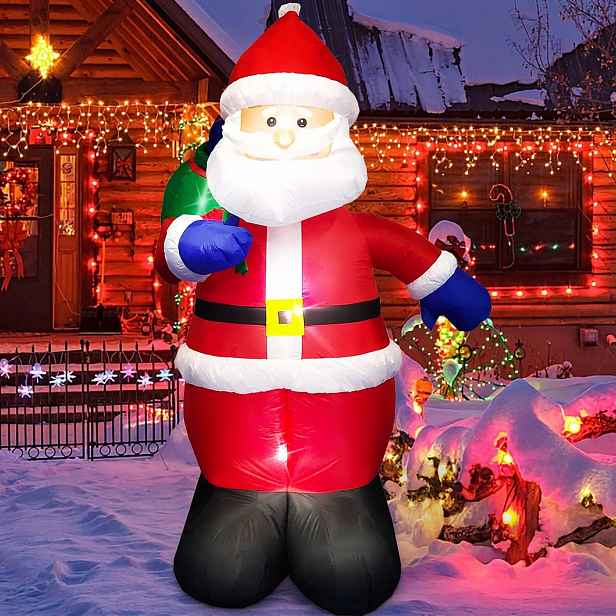 Nafukovací Svatý Mikuláš 150 CM Led Vánoční Dekorace