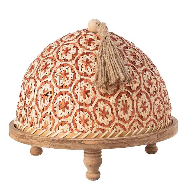 Přírodní dřevěný podnos s poklopem Hood - Ø30 * 25 cm J-Line by Jolipa
