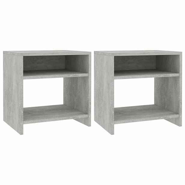 vidaXL Noční stolky 2 ks betonově šedé 40x30x40 cm kompozitní dřevo
