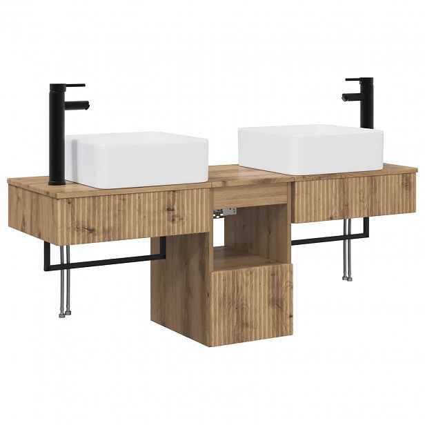vidaXL Sada koupelnových skříněk 3 ks Dub artisan 136 x 35 x 80 cm