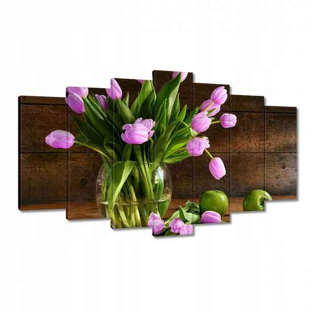 Obrazy 140x80 Fialové tulipány