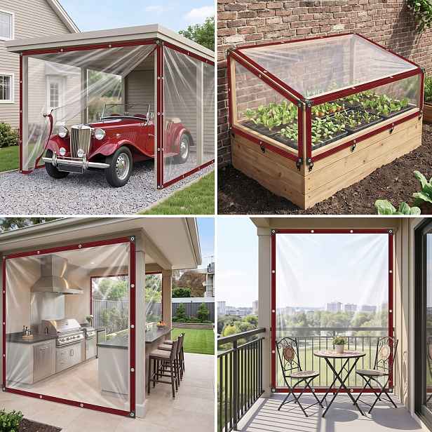 Průhledná Plachta 2x3 m Mrazuvzdorné Okno na Terasa balkon Pvc Silná