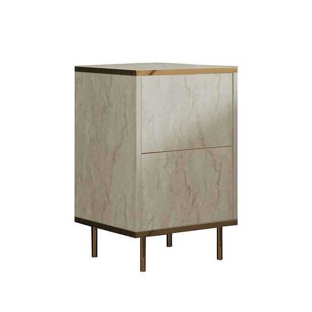 Noční stolek Imaj Travertine and Gold