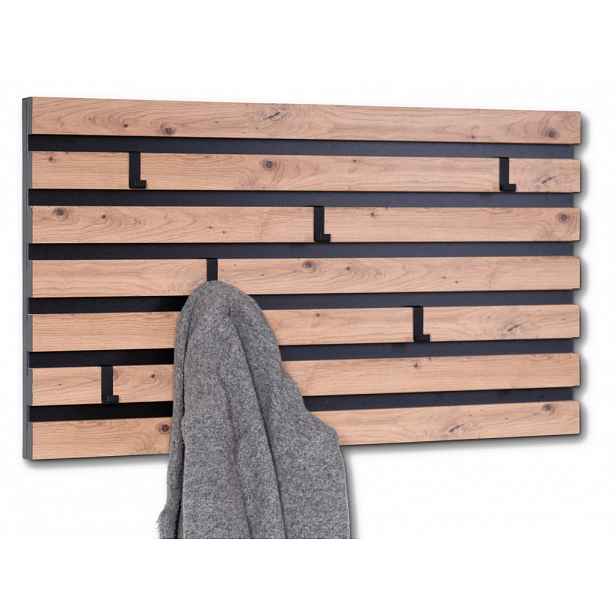 Věšák na zeď Tip, dub artisan/černý