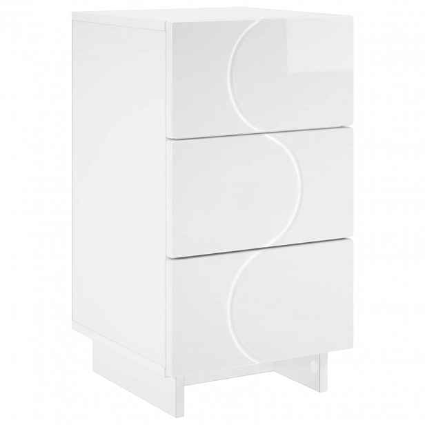 vidaXL Noční skříňka Bílá s vysokým leskem 33,5 x 34,5 x 60 cm