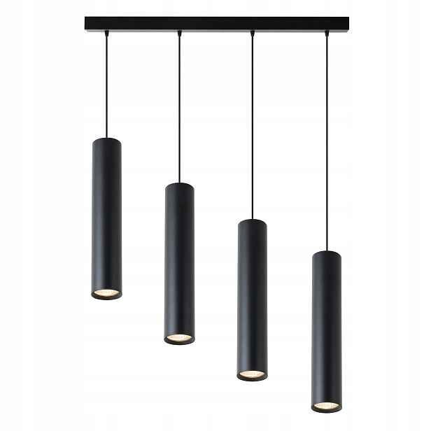 Závěsná Lampa 4x GU10 stropní svítidlo lustr hliníkový Černá