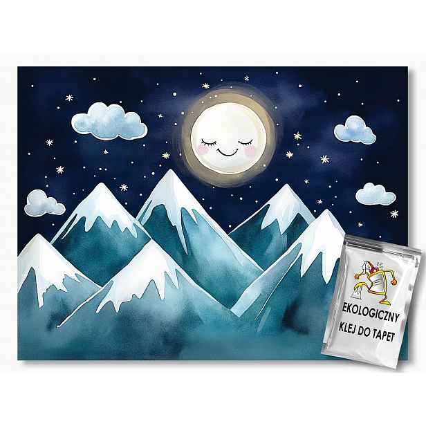 Fototapeta Flizelina Noc Hory Měsíc Hvězdy Plný Spánek 416x254 130g