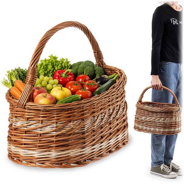 Proutěný Koš Košík Na Houby Piknik Nakupování Ovoce Z Proutí Velký Eko