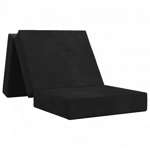 vidaXL Skládací pohovka postel 200 x 90 x 15 cm Černá