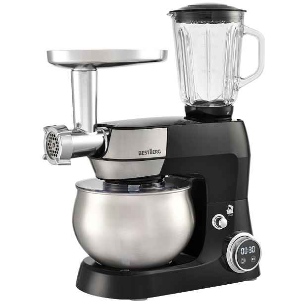 Multifunkční kuchyňský robot BestBerg BBR-1900B / 1900 W / 5 l / 12 rychlostí / černá
