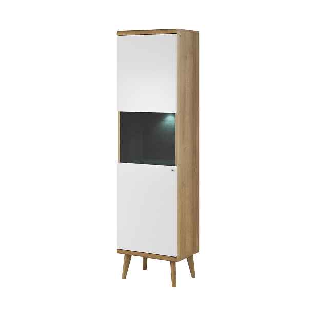 Piaski Vitrína Primo 50 cm dub Riviéra/bílá