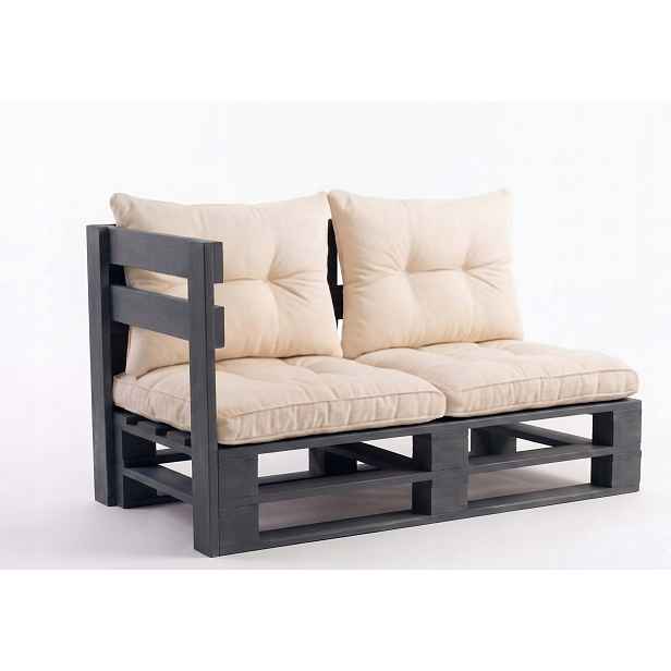 Rohová sedačka 100 x 60 cm Dřevěná Šedá Rohová sedačka Pasuje Na Balkon