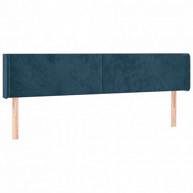 vidaXL Čelo postele typu ušák tmavě modrá 183x16x78/88 cm samet