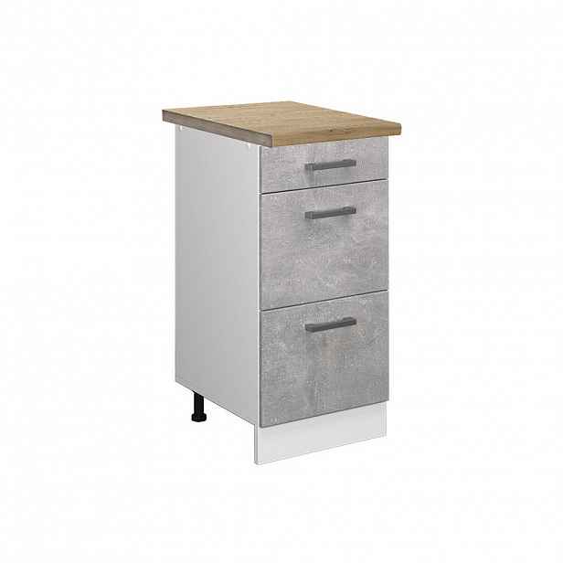 Vicco SPODNÍ SKŘÍŇKA KUCHYŇSKÉ LINKY R-Line Beton 40 cm se zásuvkami, PD Dub
