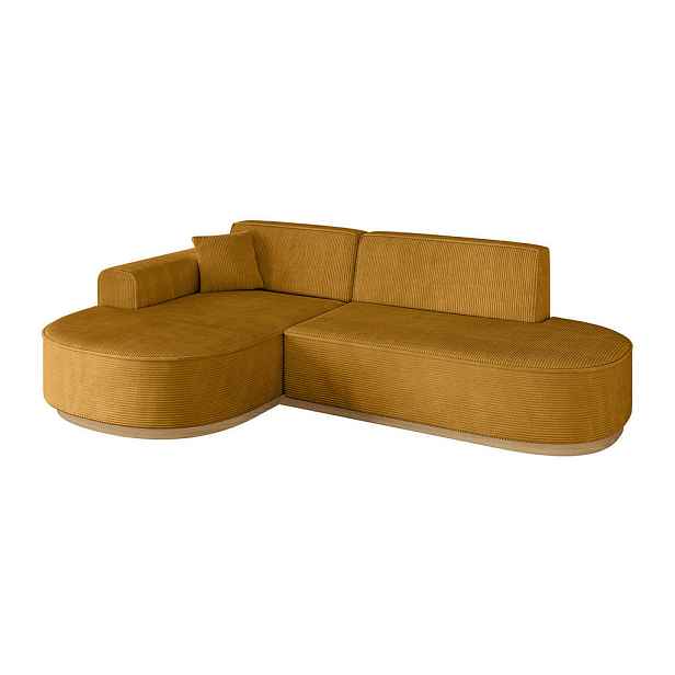 ALTDECOR ROHOVÁ SEDAČKA s otomanem, levá MARI-L1-v2 243x171x83 Hořčicová Manšestr