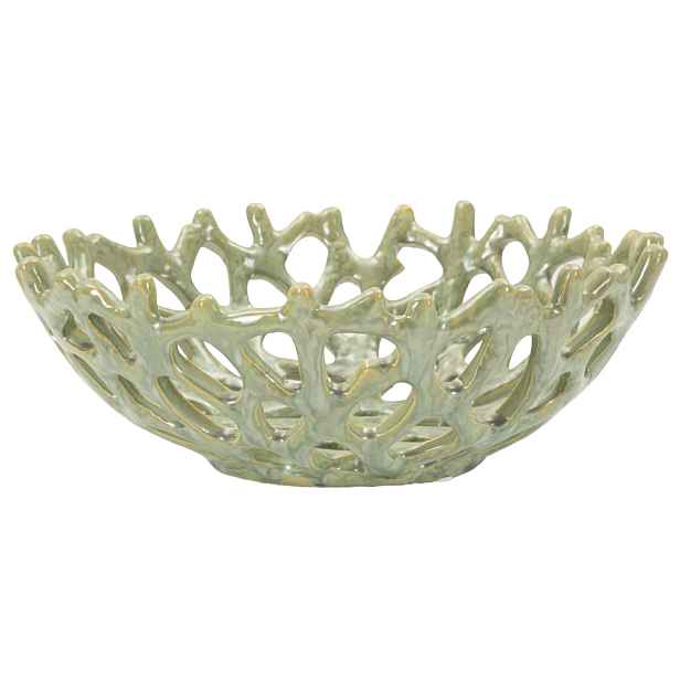 Mauro Ferretti Keramická dekorativní miska Coral 35 cm zelená
