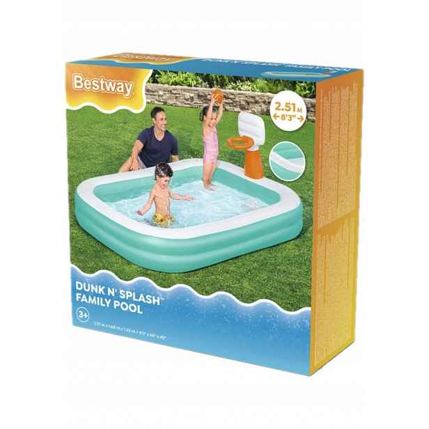 Nafukovací bazén Bestway s košem a míčem 251 x 168 x 102 cm 54445