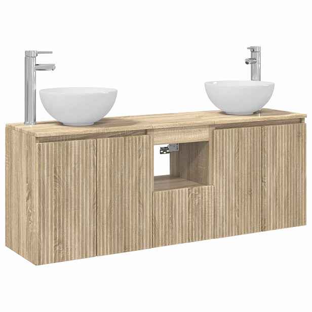 vidaXL Sada koupelnových skříněk 3 ks Dub sonoma 49,5 x 35 x 63 cm