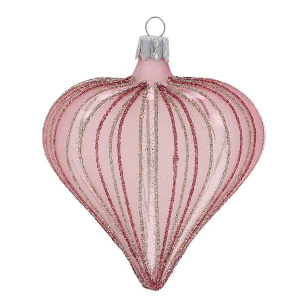 Skleněné ručně foukané vánoční ozdoby v sadě 3 ks 9 cm Heart – Ego Dekor